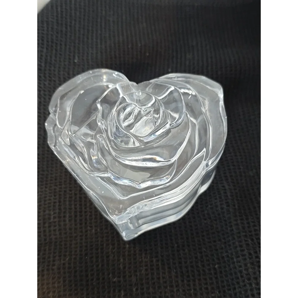 Handmade Resin Heart Shaped Trinket Box With Lid‎ Clear 771
